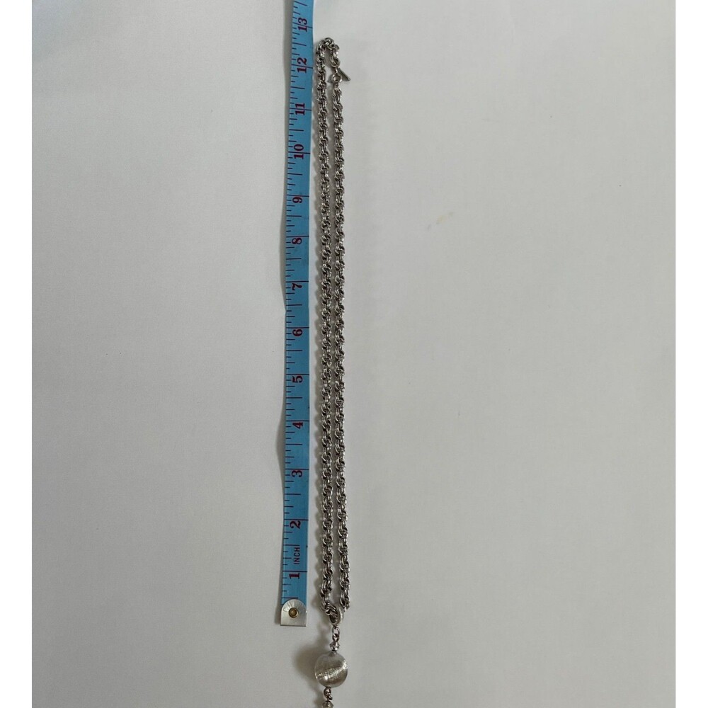 VTG Monet Bolero Silver Filigree Ball Tassel Necklace Rope Chain Book Piece MCM - Picture 11 of 12
